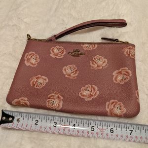 Pink Floral Coach Wristlet